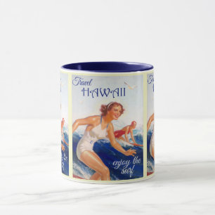 Vintage Hawaii: Surfen Strand Ozean Reise Tasse