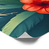 Vintage Hawaii Travel Illustration Poster (Ecke)