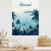 Vintage Hawaii Travel Illustration Poster (Küche)