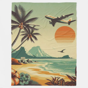 Vintage Hawaii/Tropisch Fleecedecke
