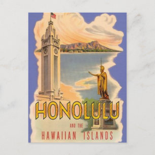 Vintage Hawaii, USA - Postkarte
