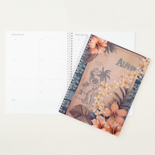 Vintage Hawaii: Wakiki Hula Kalender Planer (Anzeige)