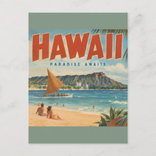 Vintage Hawaiian Aloha-Escape Paradies Feiertagspostkarte