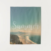 Vintage Hawaiian Beach Landschaft - Sommermeere Wandteppich (Vorderseite)