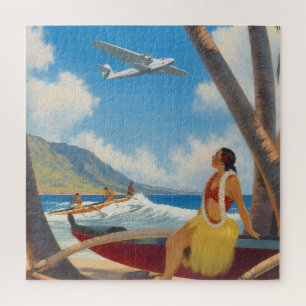 Vintage Hawaiian Hula Mädchen Aloha Flucht Paradie Puzzle