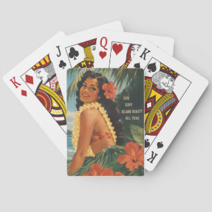 Vintage Hawaiian Hula Mädchen Aloha Flucht Paradie Spielkarten