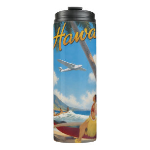 Vintage Hawaiian Hula Mädchen Aloha Flucht Paradie Thermosbecher