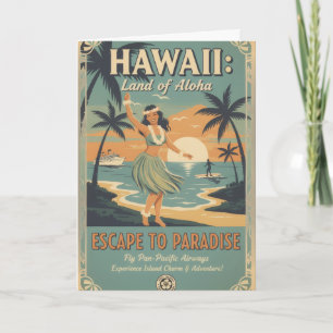 Vintage Hawaiian Land of Aloha - Flucht ins Paradi Karte