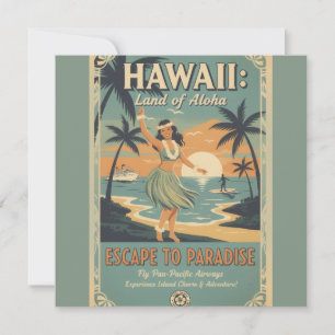 Vintage Hawaiian Land of Aloha - Flucht ins Paradi Karte