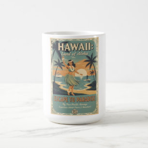 Vintage Hawaiian Land of Aloha Flucht ins Paradies Kaffeetasse