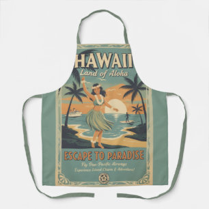 Vintage Hawaiian Land of Aloha Flucht ins Paradies Schürze