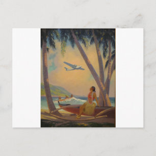 Vintage Hawaiian Reise - Hawaii Mädchen Tänzerin Postkarte