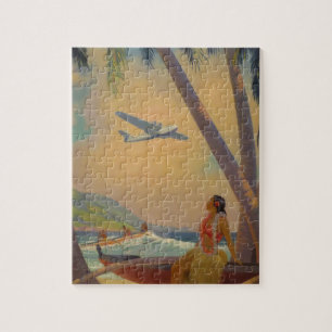 Vintage Hawaiian Reise - Hawaii Mädchen Tänzerin Puzzle