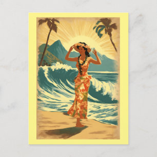 Vintage-Hawaiian-Reise Honolulu Mid-Pacific Postkarte