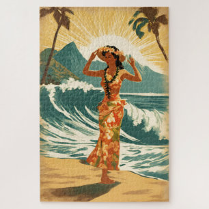 Vintage Hawaiian Reise Honolulu Mid-Pacific Puzzle