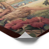 Vintage Hawaiian Scrapbook Page Plumeria Poster (Ecke)