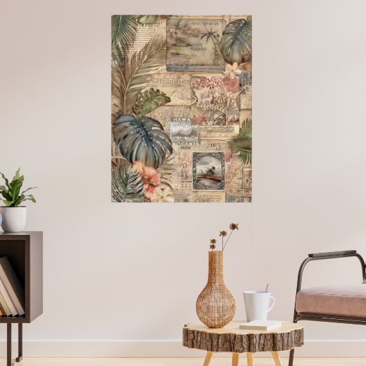 Vintage Hawaiian Scrapbook Seite 11 Poster (Wohnzimmer 3)