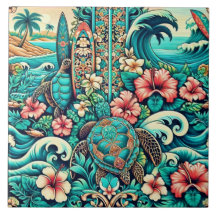 Vintage Hawaiianische Folklorekunst Tile 1