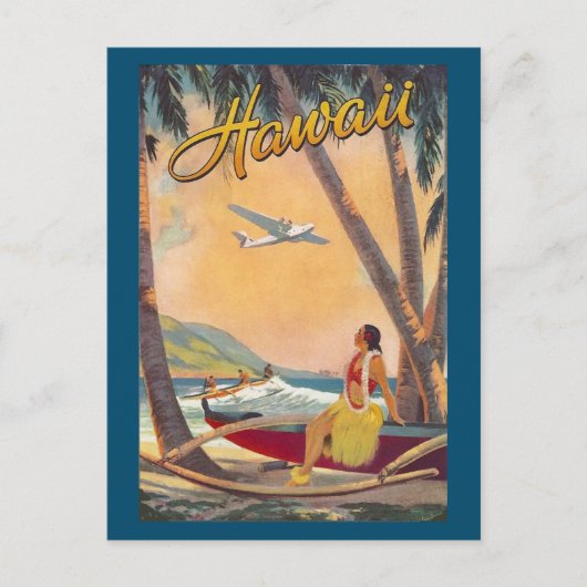 Vintage Hawaiianische Inseln Reisen Aloha Pazifik Einladungspostkarte (Vorderseite)