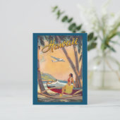 Vintage Hawaiianische Inseln Reisen Aloha Pazifik Einladungspostkarte (Stehend Vorderseite)