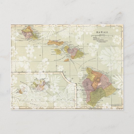 Vintage hawaiianische Postkarte Save the Date (Vorderseite)