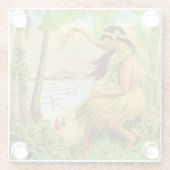 Vintage hawaiianische Reise Glasuntersetzer (Rückseite)