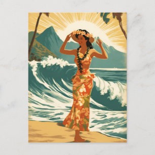 Vintage hawaiianische Reise Honolulu Mid-Pacific  Postkarte