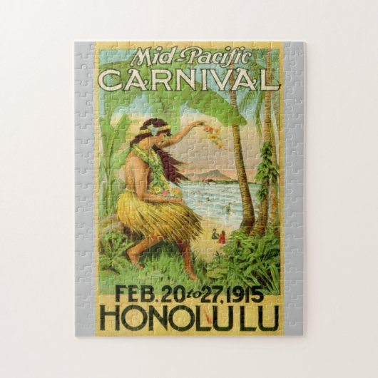Vintage hawaiianische Reise Kunst-Illustration Puzzle (Vertikal)