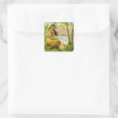 Vintage hawaiianische Reise Quadratischer Aufkleber (Tasche)