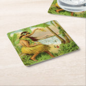 Vintage hawaiianische Reise Rechteckiger Pappuntersetzer (angewinkelt)