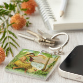 Vintage hawaiianische Reise Schlüsselanhänger (Vorderseite rechts)