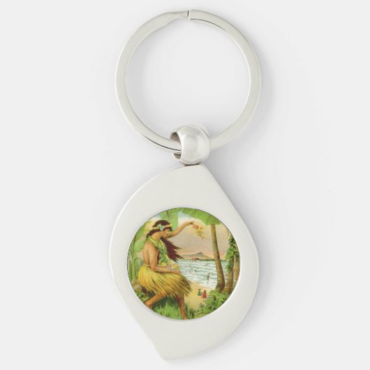 Vintage hawaiianische Reise Schlüsselanhänger (Vorderseite)