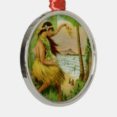 Vintage hawaiianische Reise Silbernes Ornament (Rechts)