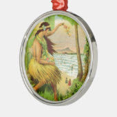 Vintage hawaiianische Reise Silbernes Ornament (Links)