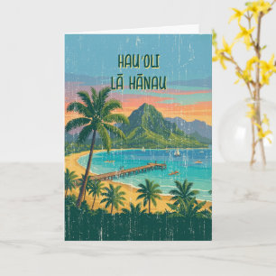 Vintage hawaiianische Reiseplakate - Kauai Karte