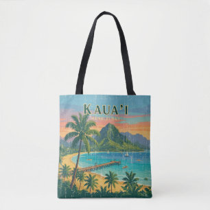 Vintage hawaiianische Reiseplakate - Kauai Tasche