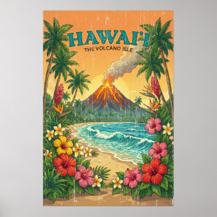 Vintage hawaiianische Reiseposter - Hawaii-Insel Poster