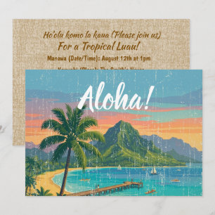 Vintage hawaiianische Reiseposter - Kauai Einladung