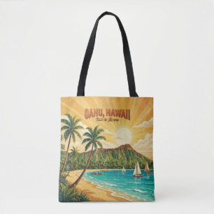 Vintage hawaiianische Reiseposter - Oahu Tasche