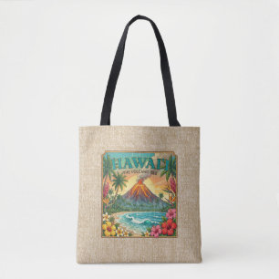 Vintage hawaiianische Reiseposter - Reversibel Tasche