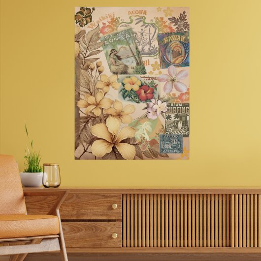 Vintage hawaiianische Scrapbook Seite 1 Poster (Wohnzimmer 2)