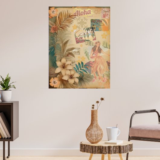 Vintage hawaiianische Scrapbook Seite 2 Poster (Wohnzimmer 3)