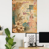 Vintage hawaiianische Scrapbook Seite 2 Poster (Heimbüro)
