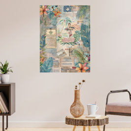 Vintage hawaiianische Scrapbook Seite 8 Poster