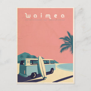 Vintage hawaiianische Surf-Van-Reisepostkarte Postkarte