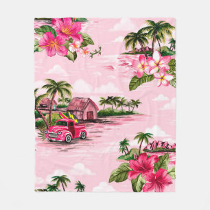 Vintage hawaiianisches Rindenstoffdesign von tropi Fleecedecke