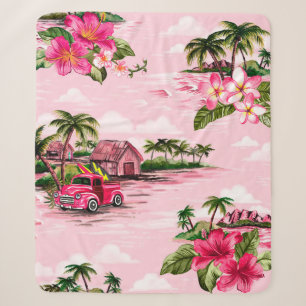 Vintage hawaiianisches Rindenstoffdesign von tropi Sherpadecke