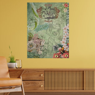 Vintage-Hawaiianisches Scrapbook Aloha Hula Poster