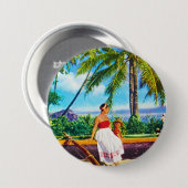 Vintage hawaiische Ferien Button (Vorne & Hinten)