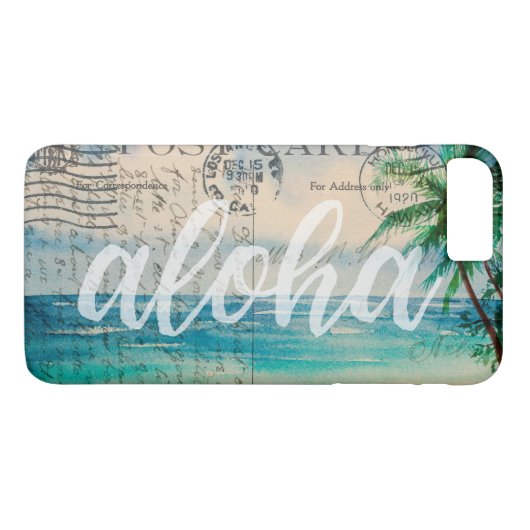 Vintage hawaiische Palme-Postkarte Case-Mate iPhone Hülle (Rückseite (Horizontal))